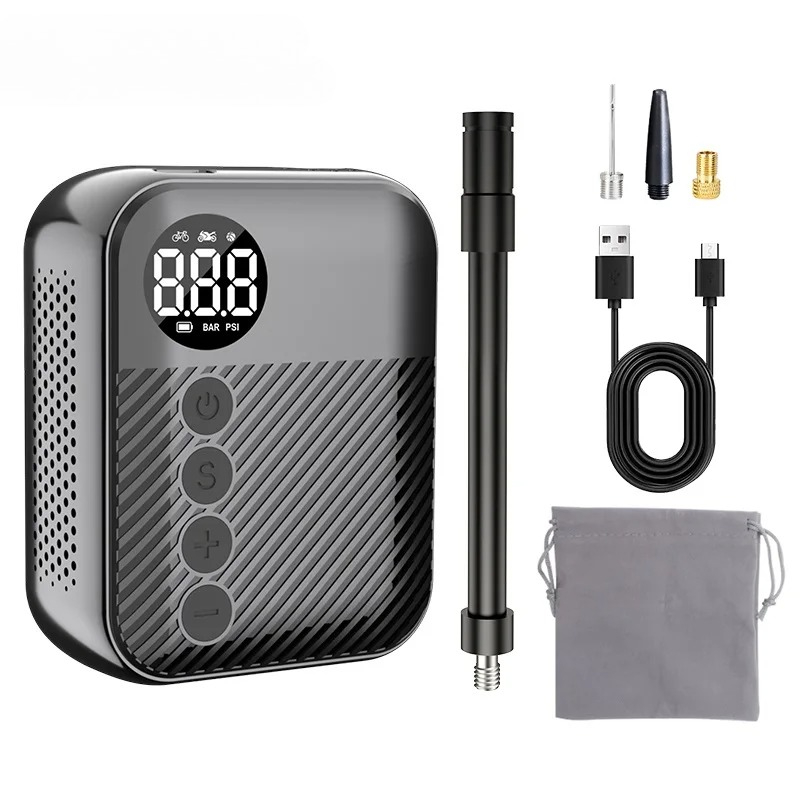 Tire Inflator With Pressure Gauge Auto Stop - Gonfleur de pneus portable, mini compresseur