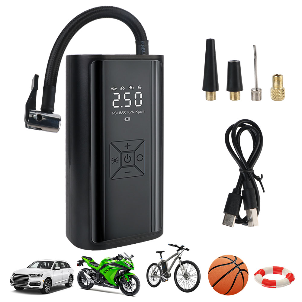 Digital Tire Pressure Gauge Rechargeable - Pompe à Air numérique avec lumière