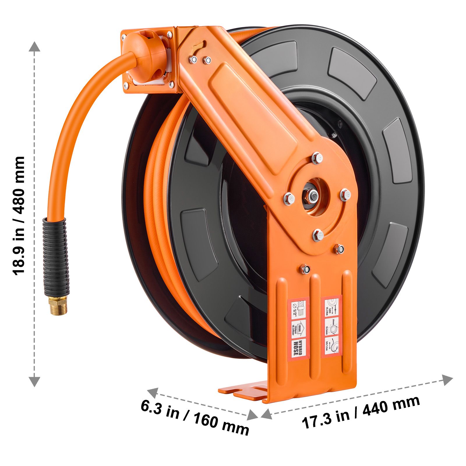 Air Compressor 300Psi Heavy Duty - Enrouleur de tuyau d'air rétractable, tuyau