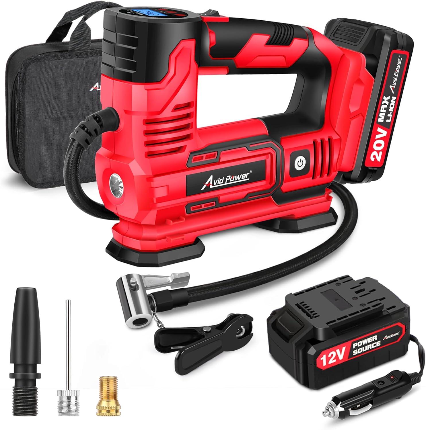 Cordless Air Pump 20V Battery - Compresseur d'air portable sans fil 20V,