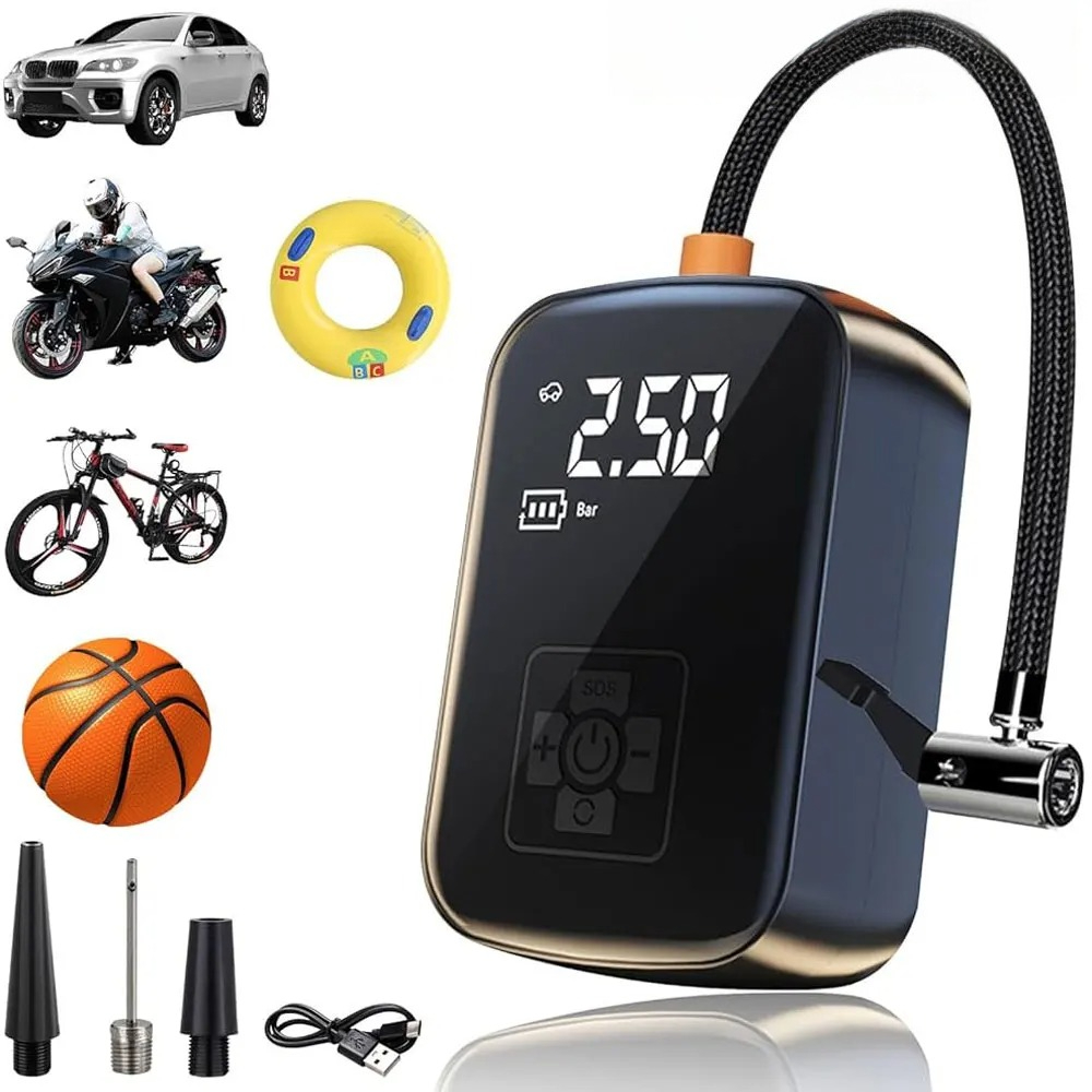 Cordless Tire Inflator 150Psi - Compresseur d'air portable électrique sans fil