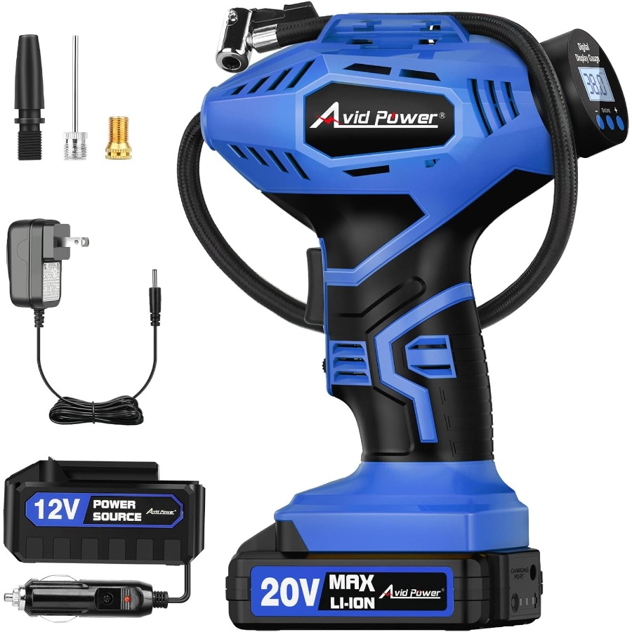 Cordless Air Pump 20V Battery - Gonfleur de pneus sans fil, compresseur