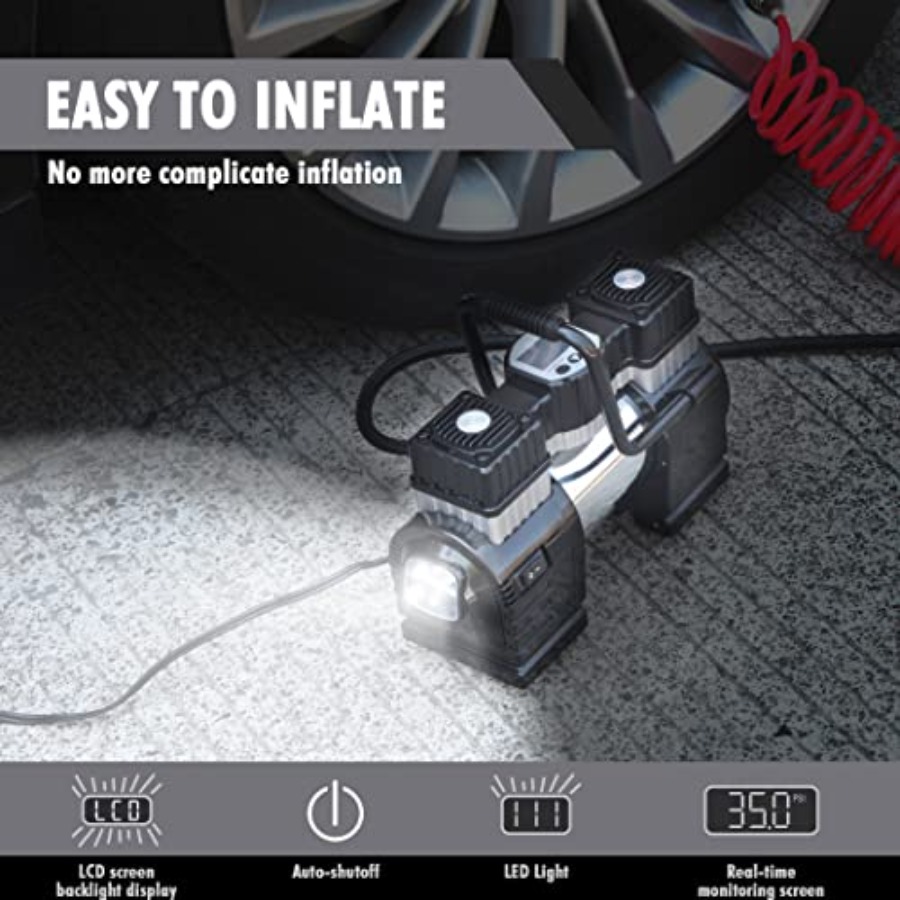 Compresseur d'air double cylin - Tire Inflator Dual Cylinder avis et prix
