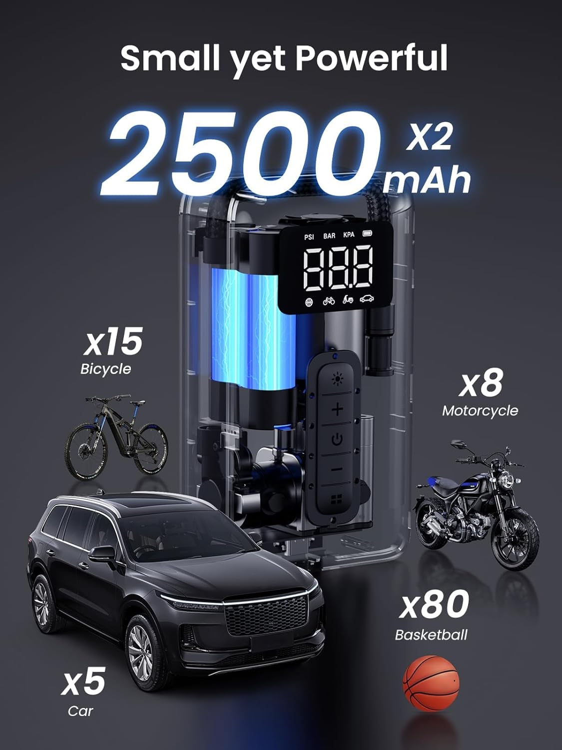 UGREEN : gonfleur de pneus por - Cordless Inflator For Car Bike Ball avis et prix