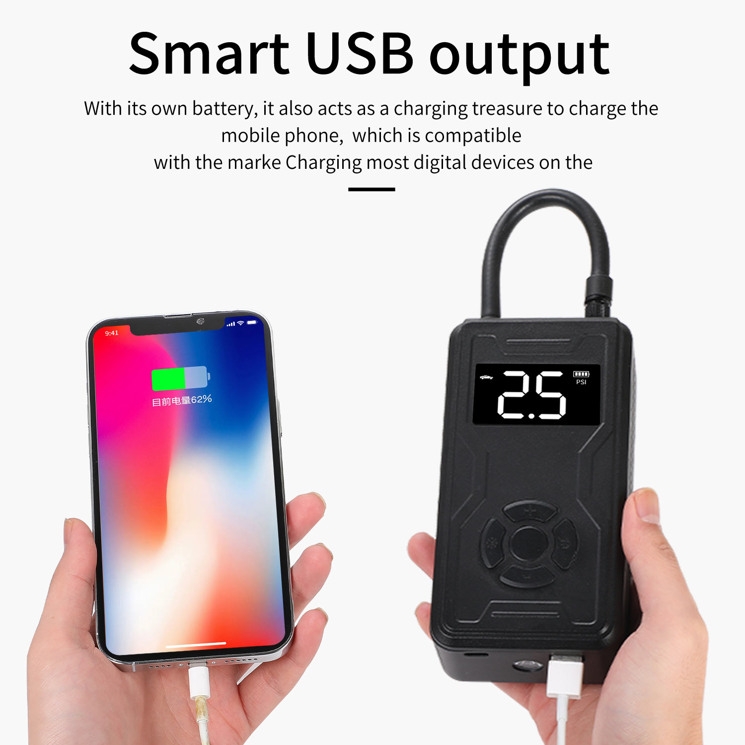 Pompe à air portable 7000 mAh, - Cordless Inflator For Car Bike Ball avis et prix