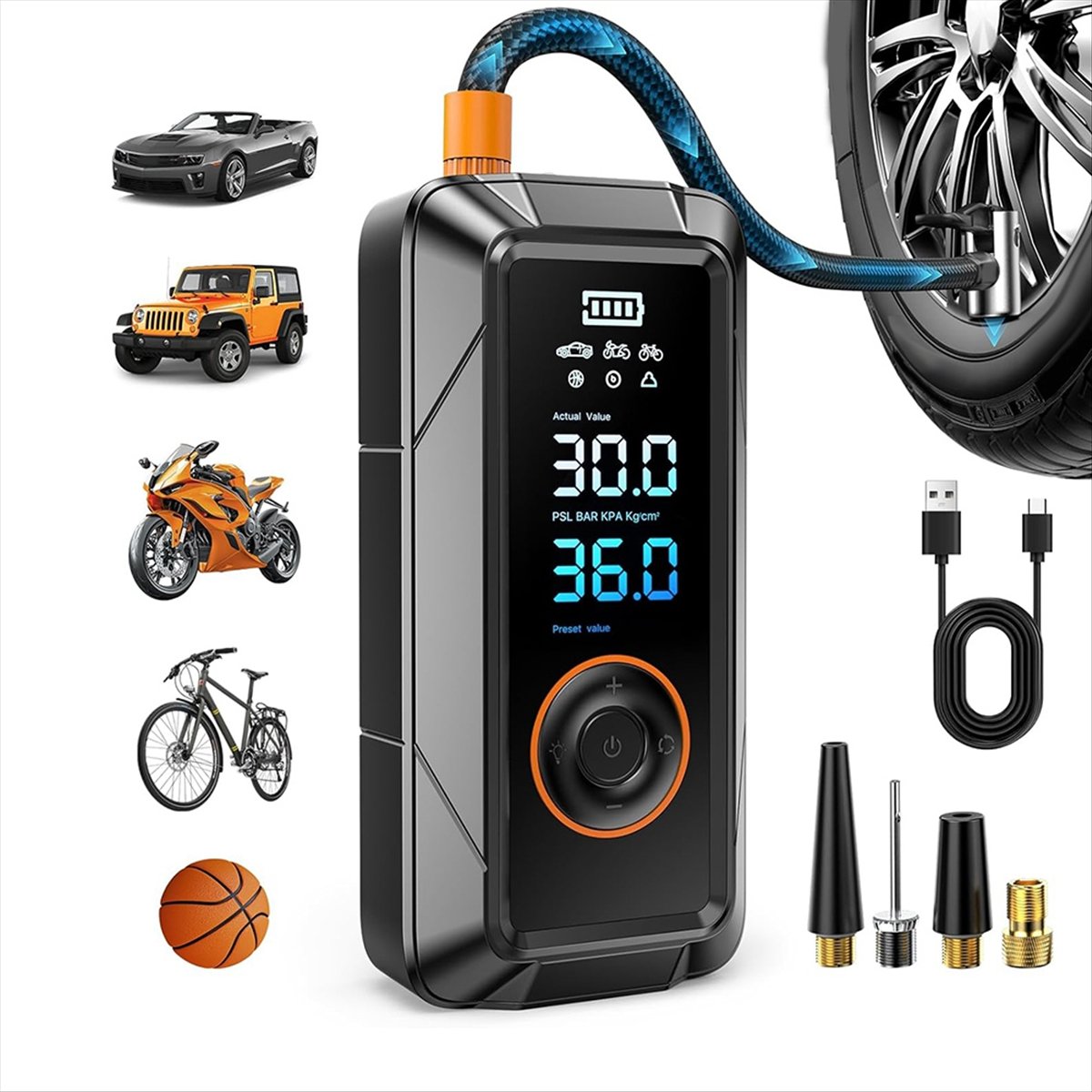 Compresseur d'air de gonfleur  - Cordless Inflator For Car Bike Ball avis et prix