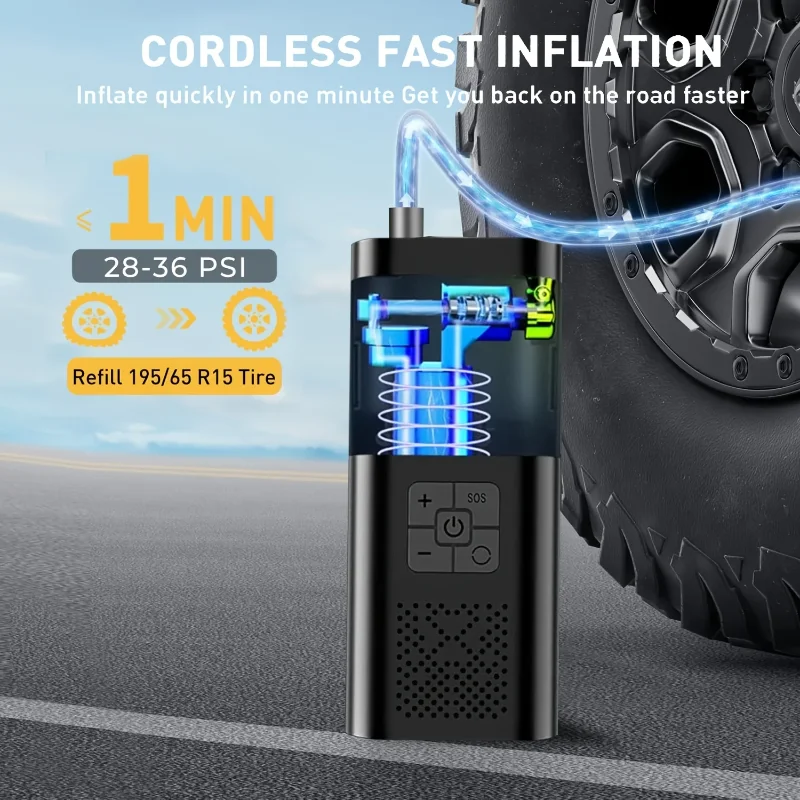 Compresseur d'air portable pou - Cordless Tire Inflator 150Psi avis et prix