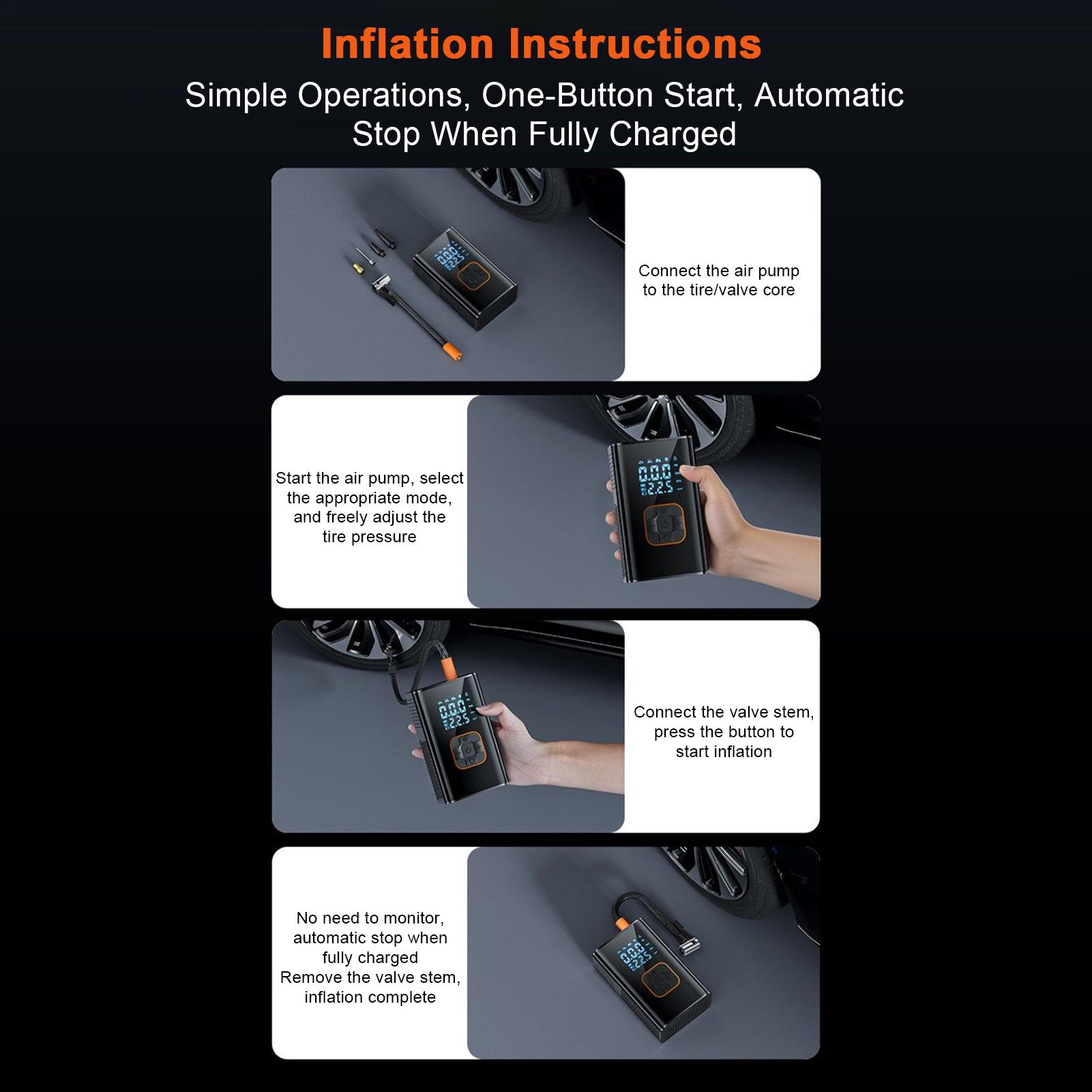 Compresseur d'air Portable, Re - Cordless Tire Inflator 150Psi avis et prix