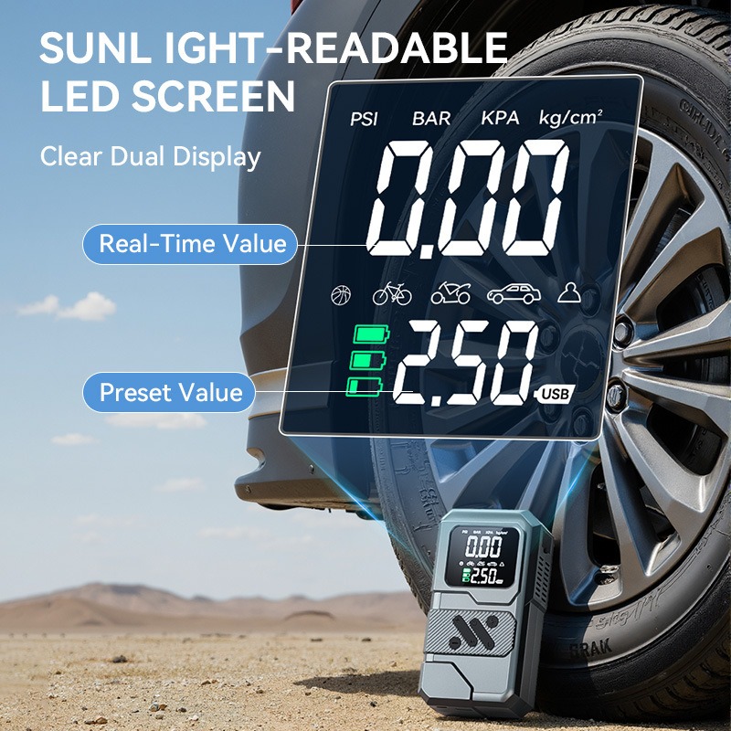 Démarreur de voiture avec comp - Portable Air Compressor 12V Digital avis et prix