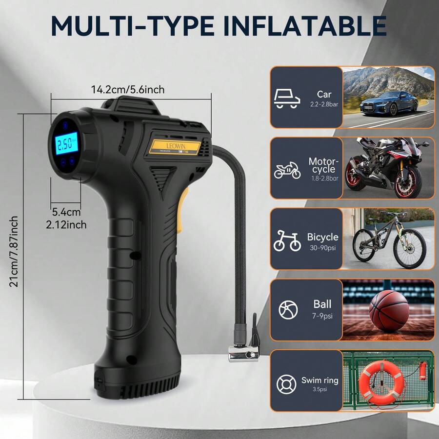 Compresseur d'air numérique sa - Cordless Inflator For Car Bike Ball avis et prix