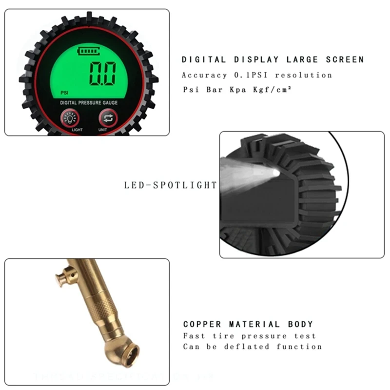 Manomètre numérique rétro4.2 p - Digital Tire Pressure Gauge Rechargeable avis et prix