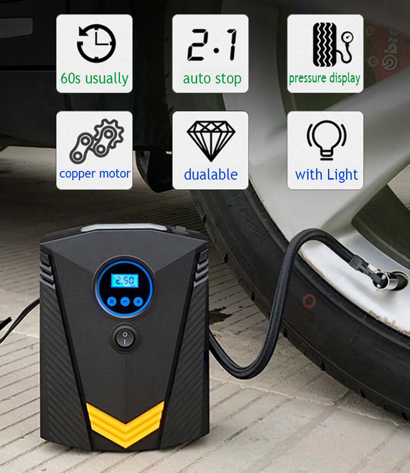 EADavid-Pompe de compresseur d - Portable Air Compressor 12V Digital avis et prix