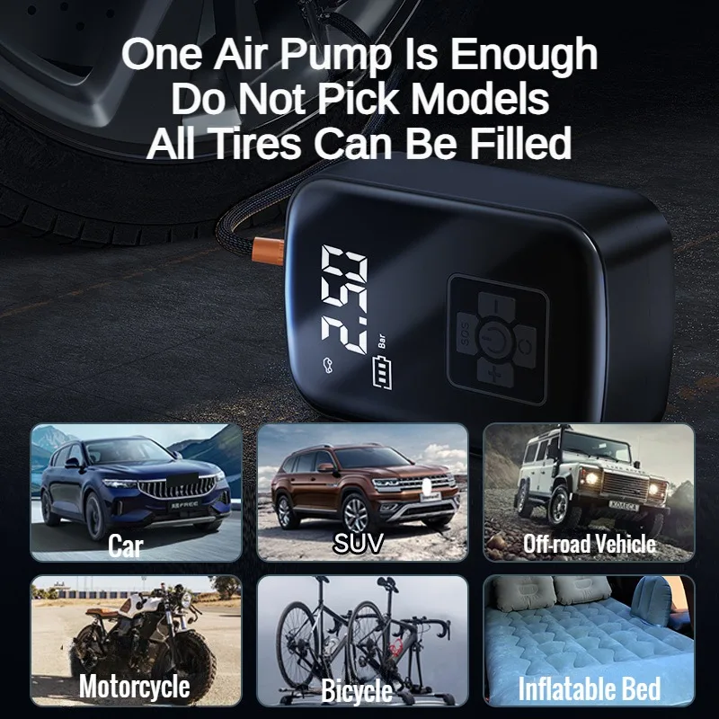 Compresseur d'air portable éle - Cordless Tire Inflator 150Psi avis et prix