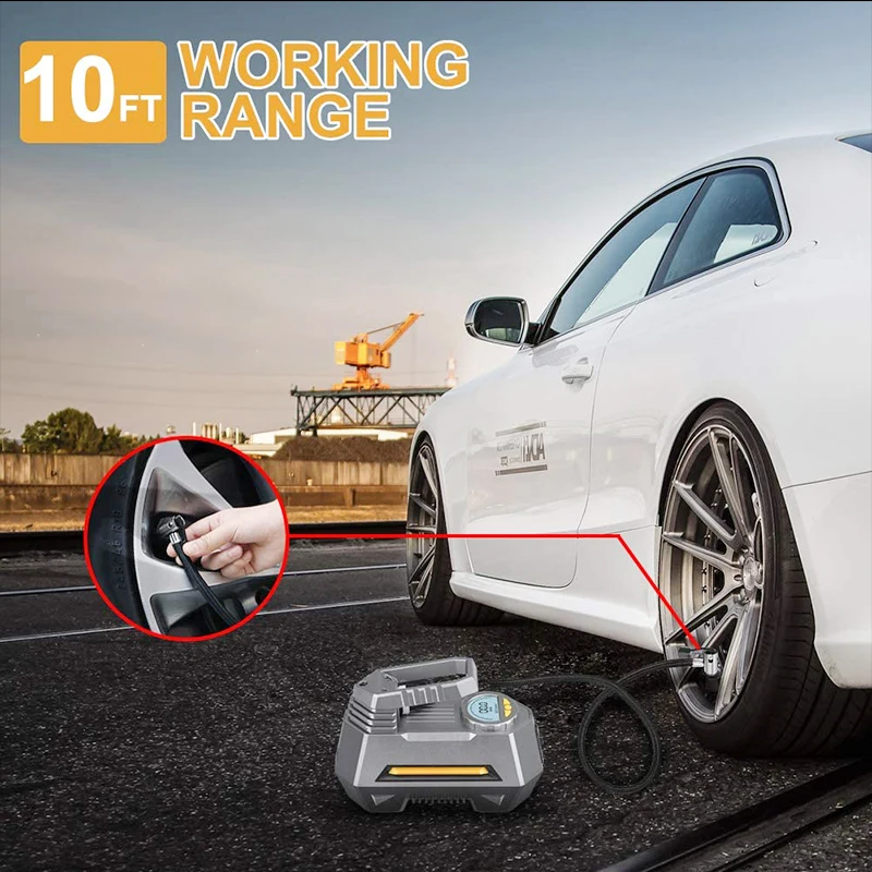 Gonfleur de pneu de voiture Po - Portable Air Compressor 12V Digital avis et prix